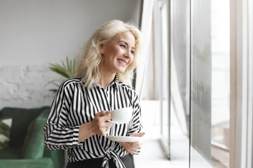 Woman enjoying her morning